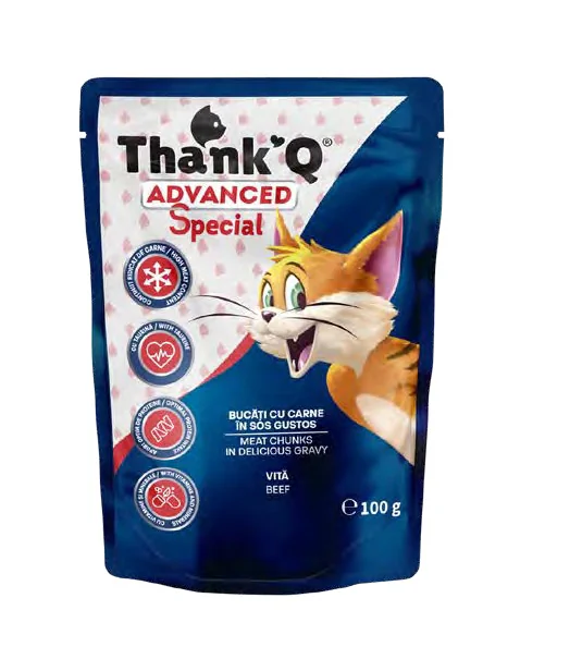 Thank’Q KOČKA Hovězí krmivo v multipack kapsiček pro kočku 24x100 g