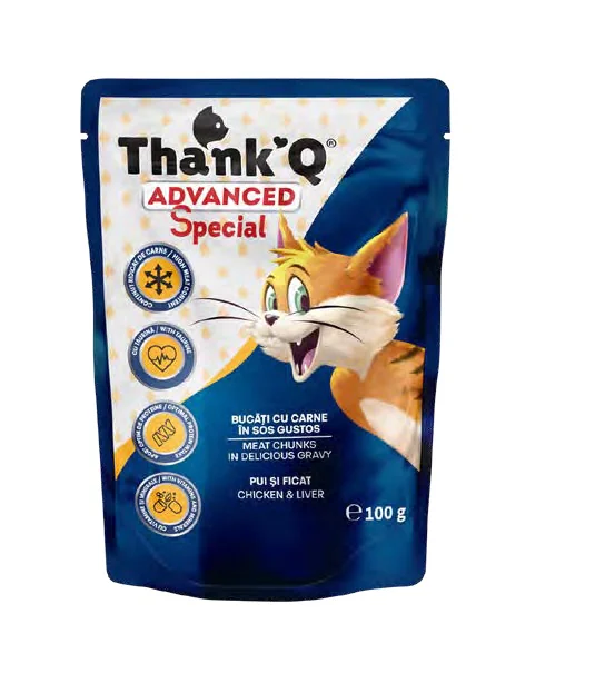 Thank’Q KOČKA Kuřecí a játra krmivo v multipack kapsiček pro kočku 24x100 g
